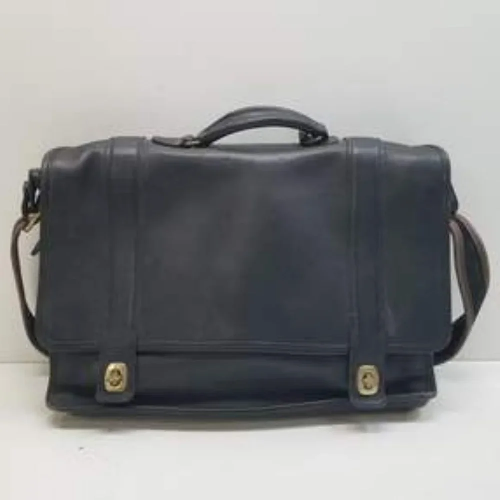 Coach Vintage Leather Essex Briefcase Messenger Bag Unisex - Picture 1 of 10